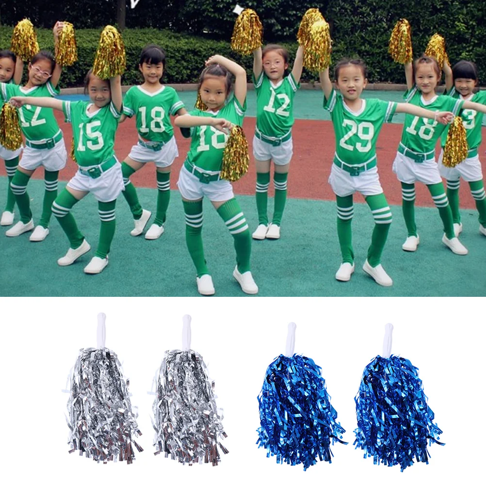 

10pcs Cheerleaders Cheering Gliter Poms Balls with Handle
