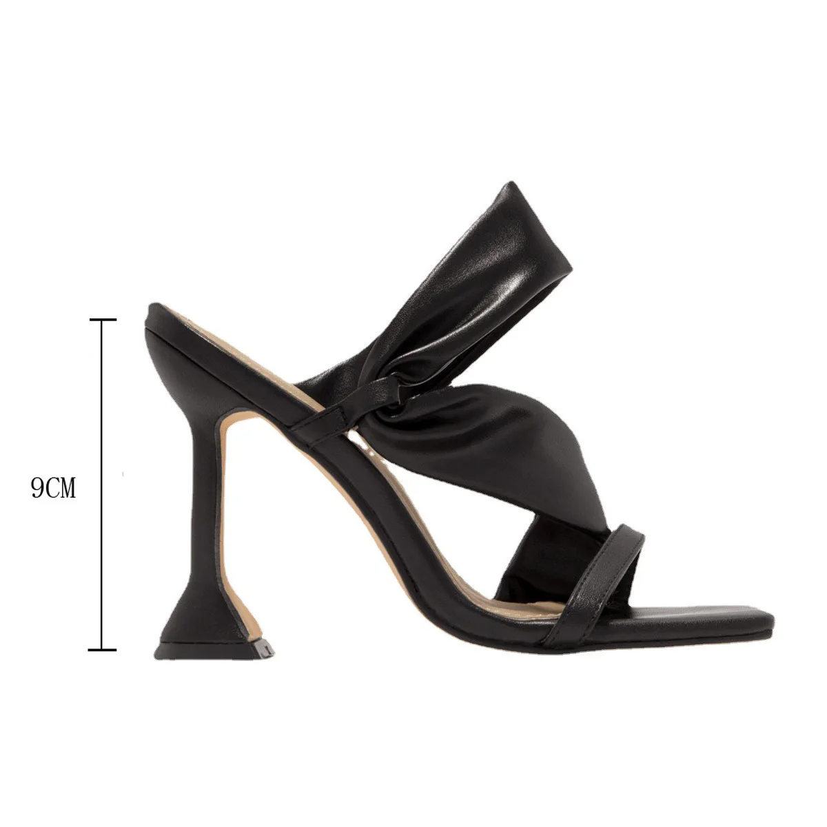 

Solid Color Patent Leather Square Toe High Heels Sandals Women 2022 New Summer Clip Toe Casual Shoes Fashion Plus Size Pumps