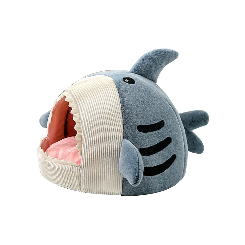 

New Big Mouth Shark Pet Den Cute Deep Sea Semi-enclosed Dog Kennel Winter Warm and Comfortable Cat Den Manufacturer House Dog