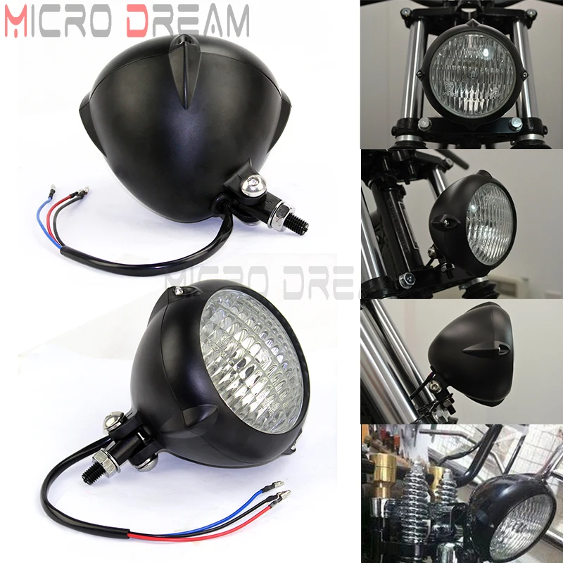 

Фара мотоциклетная с зубчатым покрытием, 4,5 дюйма, для Bobber Chopper, Suzuki XS650 Honda