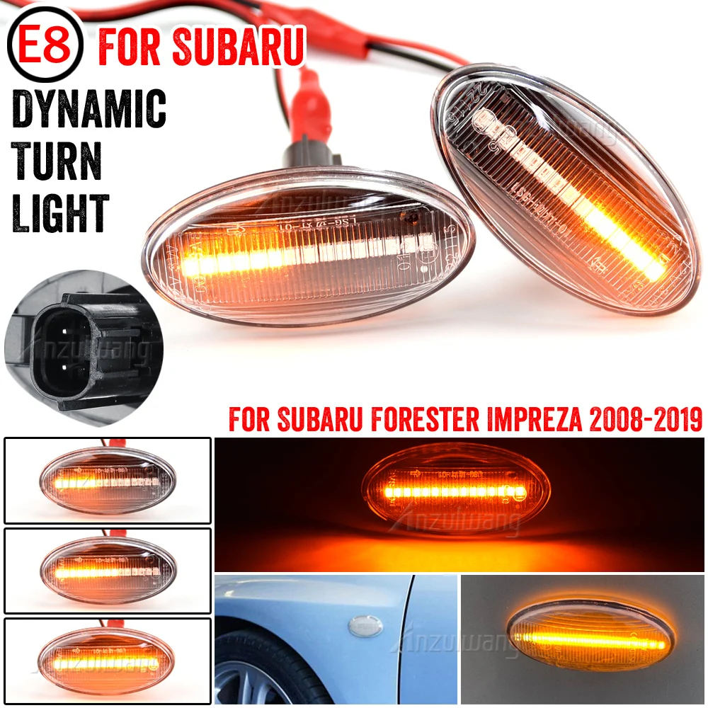 

Sequential Flashing Lamp Dynamic Blinker LED Turn Signal Side Marker Light For Subaru Forester Impreza 2008-2019