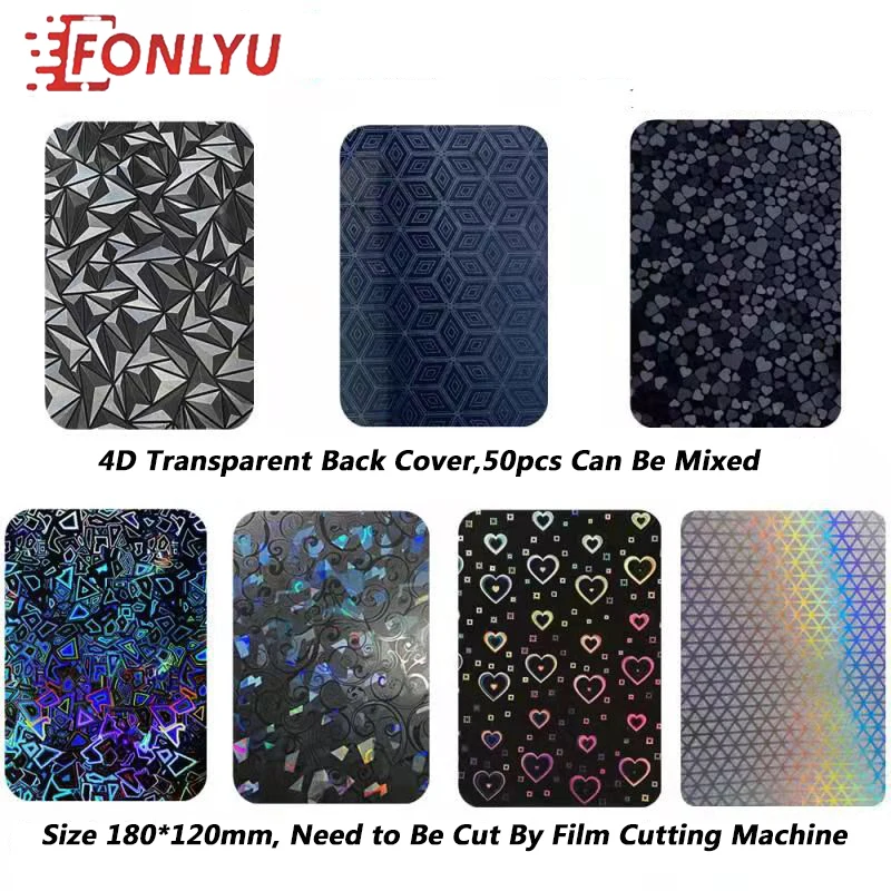 FONLYU Mixed Color 4D Transparent Laser Back Cover Film For iPhone13 Pro Max Back Glass Protective Film Phone Sticker