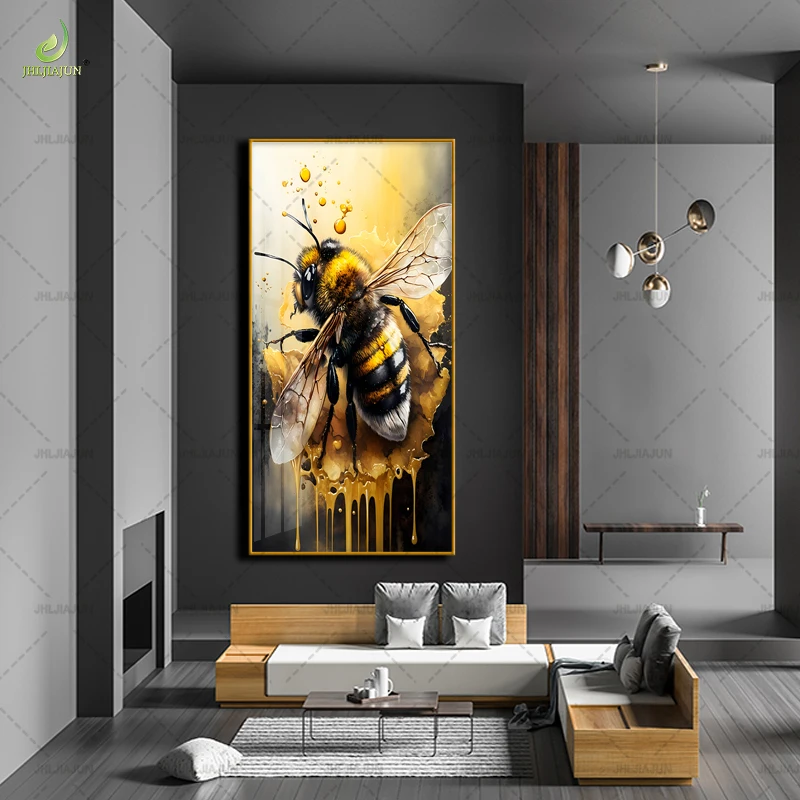 Золотая Роскошная живопись для украшения крыльца с фотографией пчелами