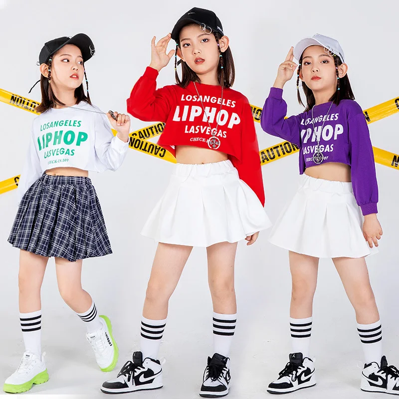 

Children's hip-hop Dress Girls' cheerleading performance Dress Girls' Navel exposed hip-hop jazz performance dress show