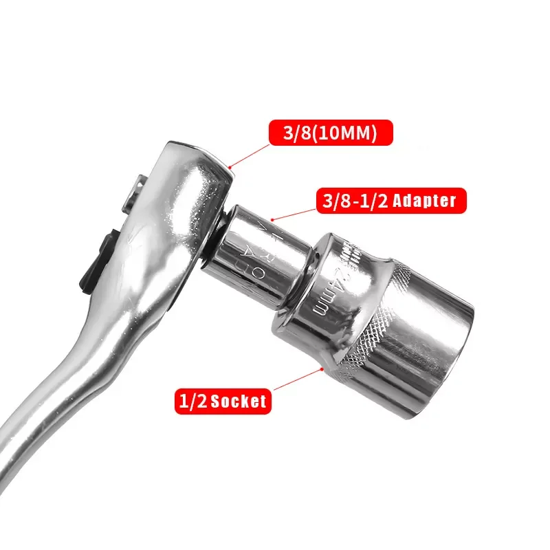 

6pcs Ratchet Wrench Socket Converter Head Sleeve Adapter 1/2" Big Fly To 3/8" Fly To 1/4" Steel to 1/4" To 1