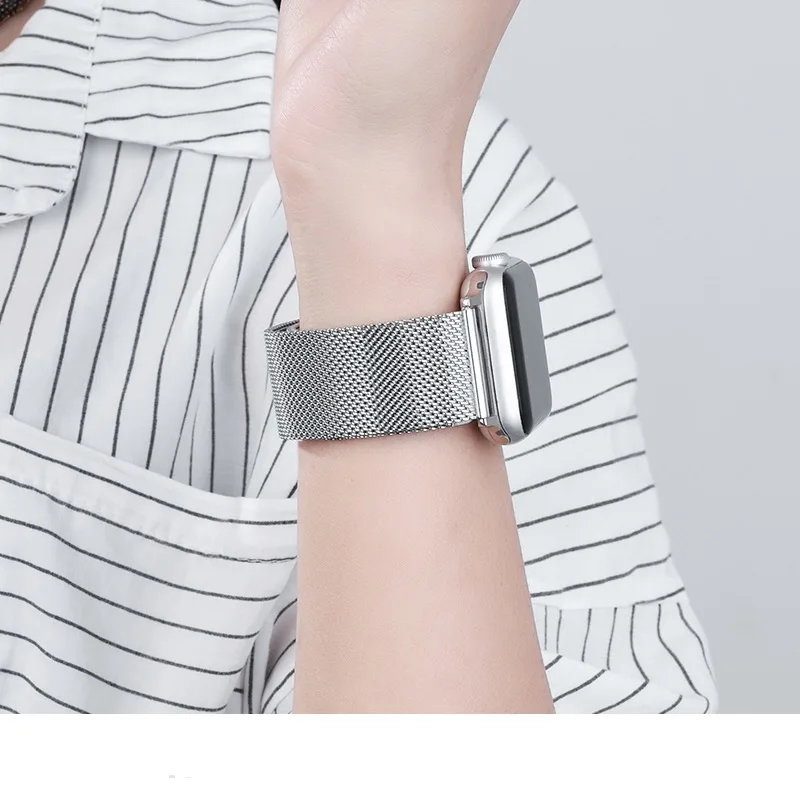 Milanese loop strap for Apple watch 49mm 45mm 44mm 40mm 41mm 42mm Metal butterfly buckle bracelet iWatch UItra 8 7 6 5 4 SE band