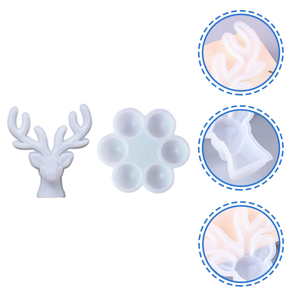 

2pcs Antler Silicone Mold Crystal Epoxy Mold Jewelry Box Silicone Mold