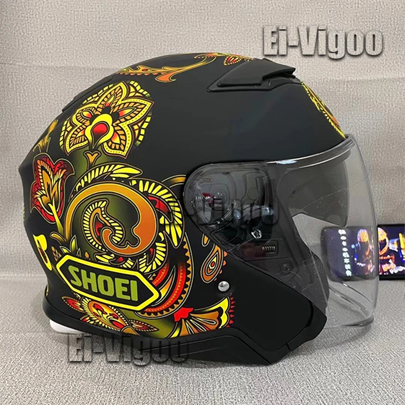 Open Face J-Cruise II CURIOUS BLACK ORANGE TC-10 Motorcycle Helmet Riding Motocross Racing Motorbike |