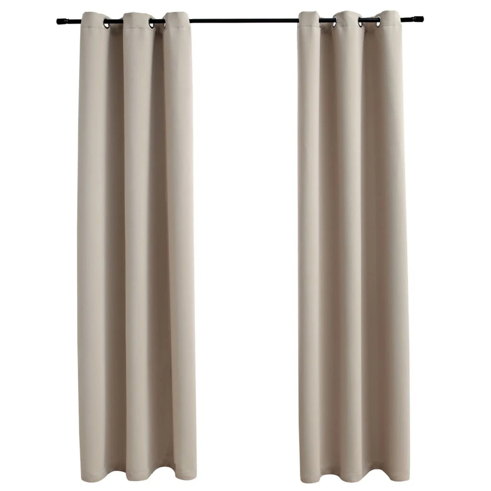 

Blackout Curtains with Rings 2 pcs Beige 37"x63" Fabric