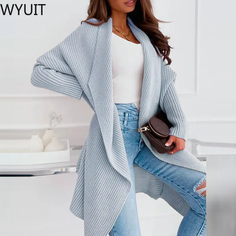 

Женский трикотажный кардиган с длинным рукавом «летучая мышь»