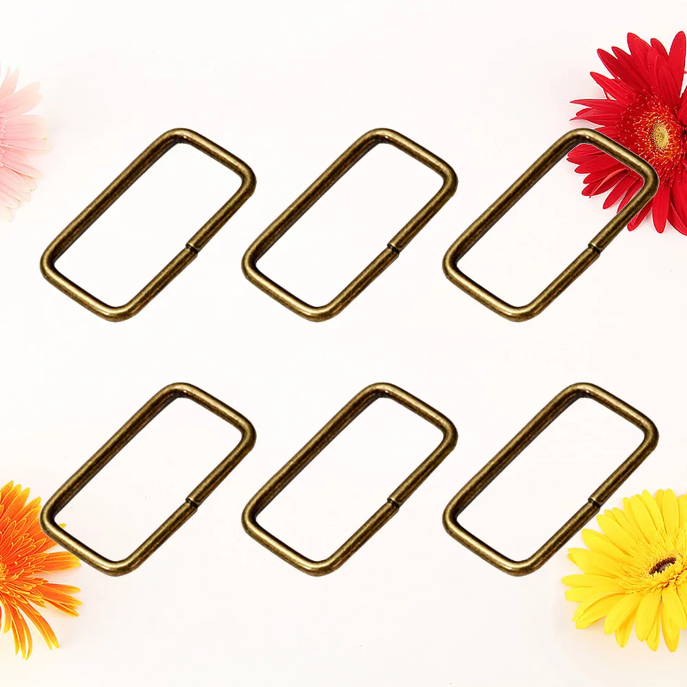 

Metal Buckle Rings Strap Ring Purse Rectangular Sewing Keeper Adjusters Handbag