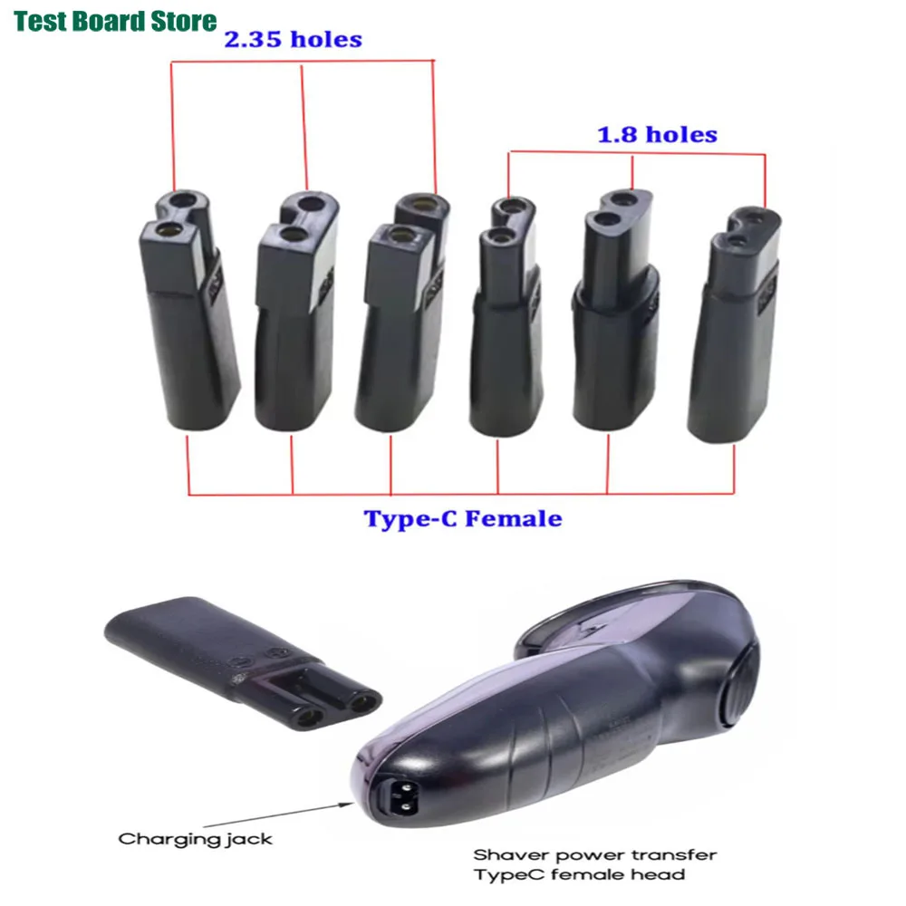 Фото 6 шт. USB Type C зарядное устройство адаптер питания для бритья для универсальной электрической машинки для стрижки волос триммеры для бороды бритвы №1