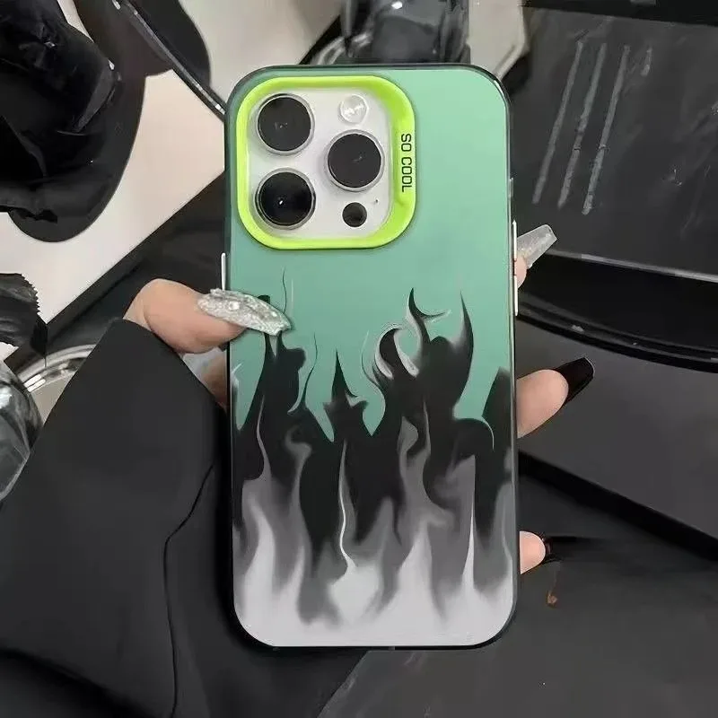 Фото Чехол Cool Black White Flame для IQOO Z9 Turbo Z9X Z9S Z8X Pro U5X U3 Neo 10 9 8 7 6 SE 5 5s Neo iQOO 13 12 11 10 9 Pro SE Cover №4