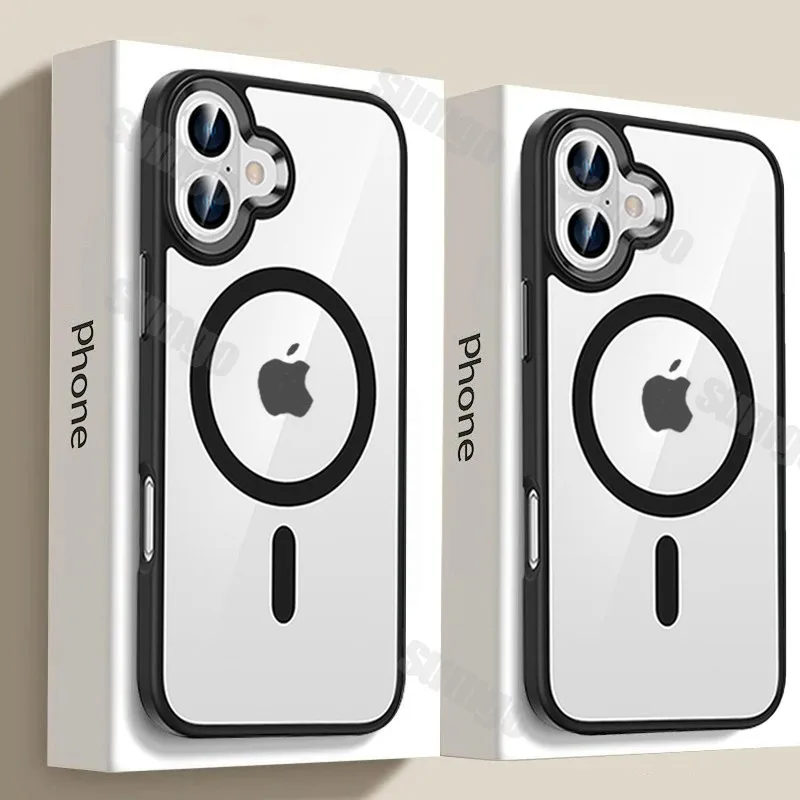 Новый модный роскошный прозрачный чехол Magsafe с беспроводной зарядкой для iPhone 16 15