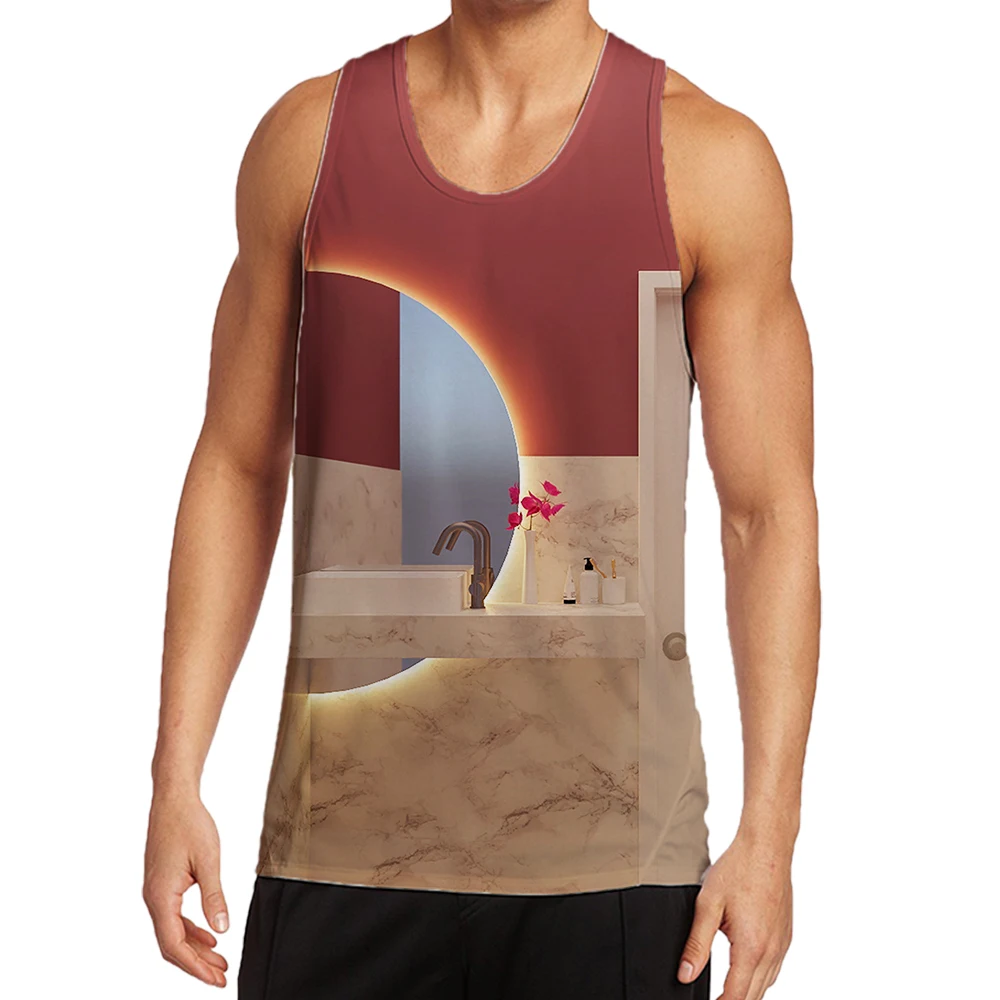 

Jumeast, 3D печатные чернила, облако, жилеты с круглым вырезом, цветная уличная майка без рукавов для спортзала, мужская повседневная модная спор...