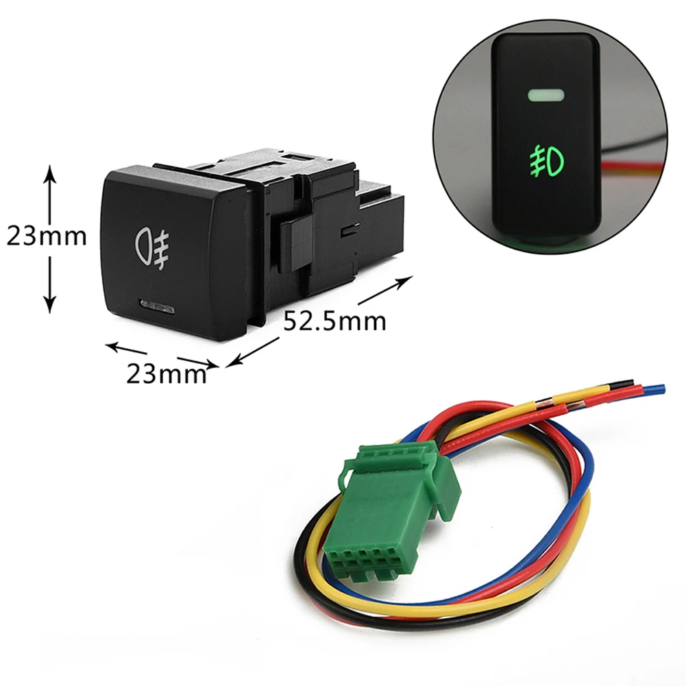 Автомобильный переключатель противотуманной фары с зеленой искусственной