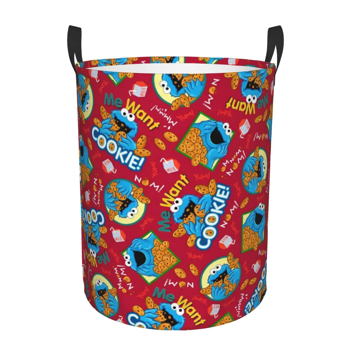 Пользовательская забавная мультяшная корзина для белья с изображением печенья