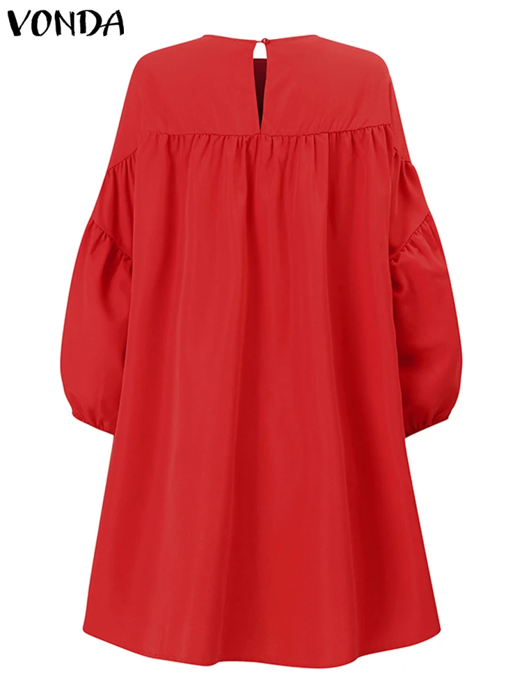Элегантное платье с оборками размера плюс 5XL VONDA 2024 женское длинным рукавом