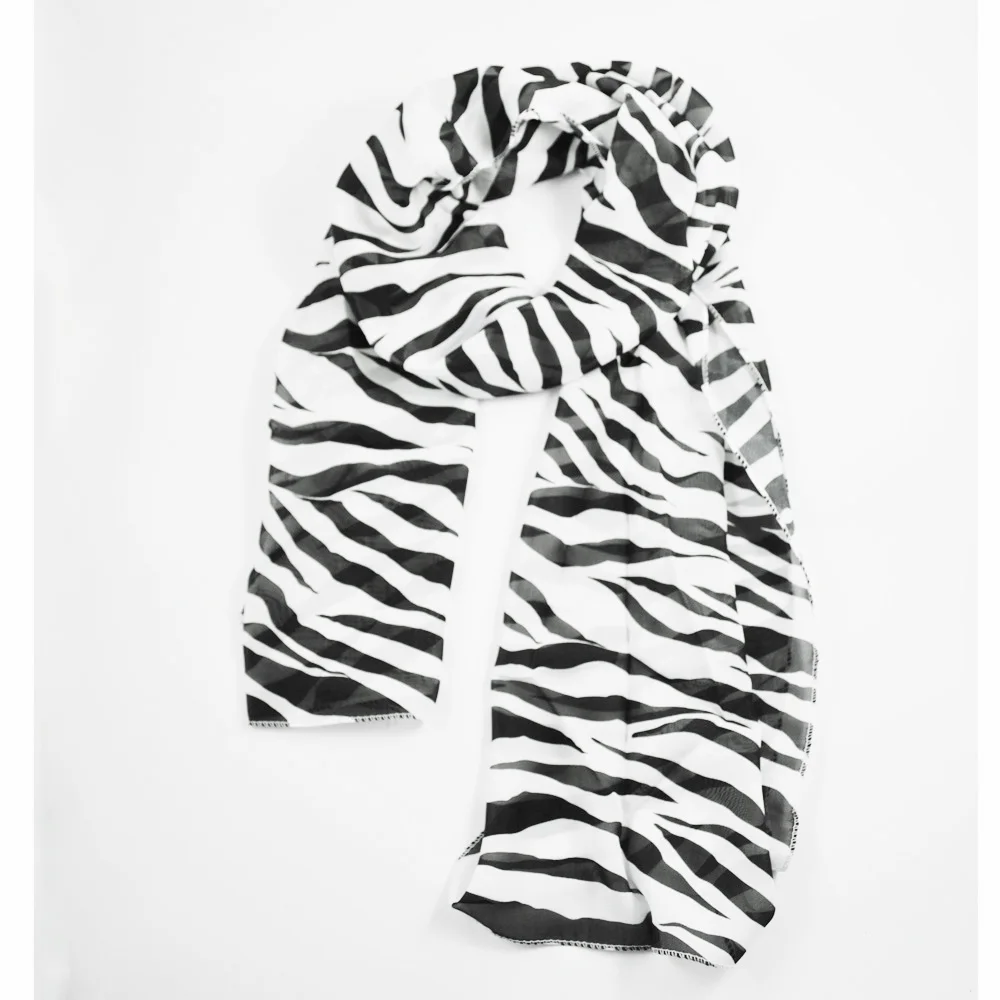 

SODIAL(R) Black White Chiffon Zebra Strips Striped Women Shawl Scarves Wrap Pashmina Gift