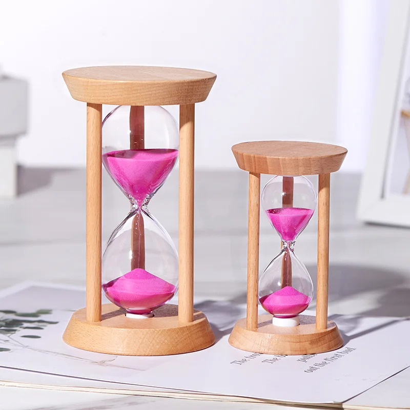 

Creative Birthday Gift Wooden Hourglass 5 Minutes Home Decoration Glass Sand Timer 10 Minutes Wedding Ornament 15 Minutes Timer