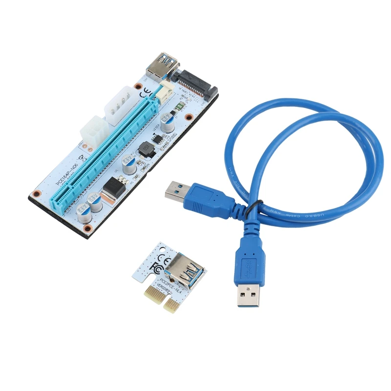 Видеокарта VER008S PCI-E с 1X на 16X 3 адаптер для майнинга USB 0 кабель-удлинитель 10 шт.