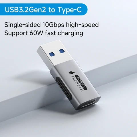 Hagibis USB A «папа» на USB C «мама» 10 Гбит/с Высокоскоростная передача данных 60 Вт Конвертер для быстрой зарядки для планшета Macbook