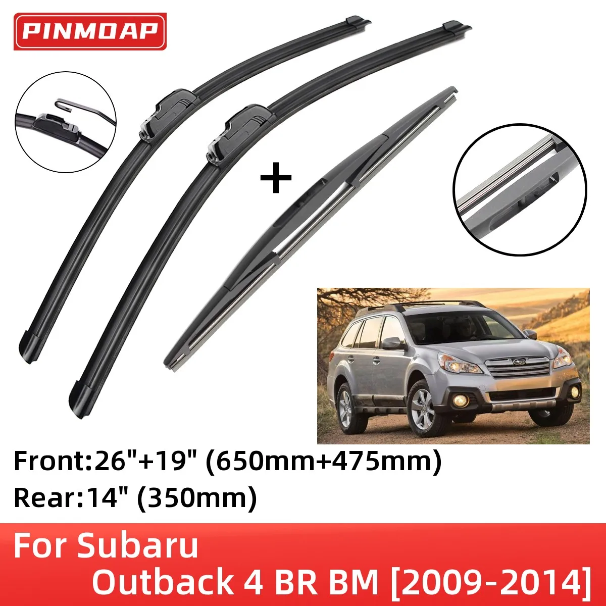 

Щетки стеклоочистителя передние и задние для Subaru Outback 4 BR BM 2009-2014, аксессуары для резки J Hook 2009 2010 2011 2012 2013