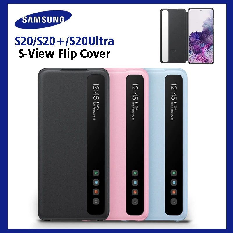 

100% Original Samsung Mirror Smart View Flip Case For Samsung Galaxy S20/S20+/S20 Plus/Ultra 5G LED Cover S-View Cases EF-ZG980