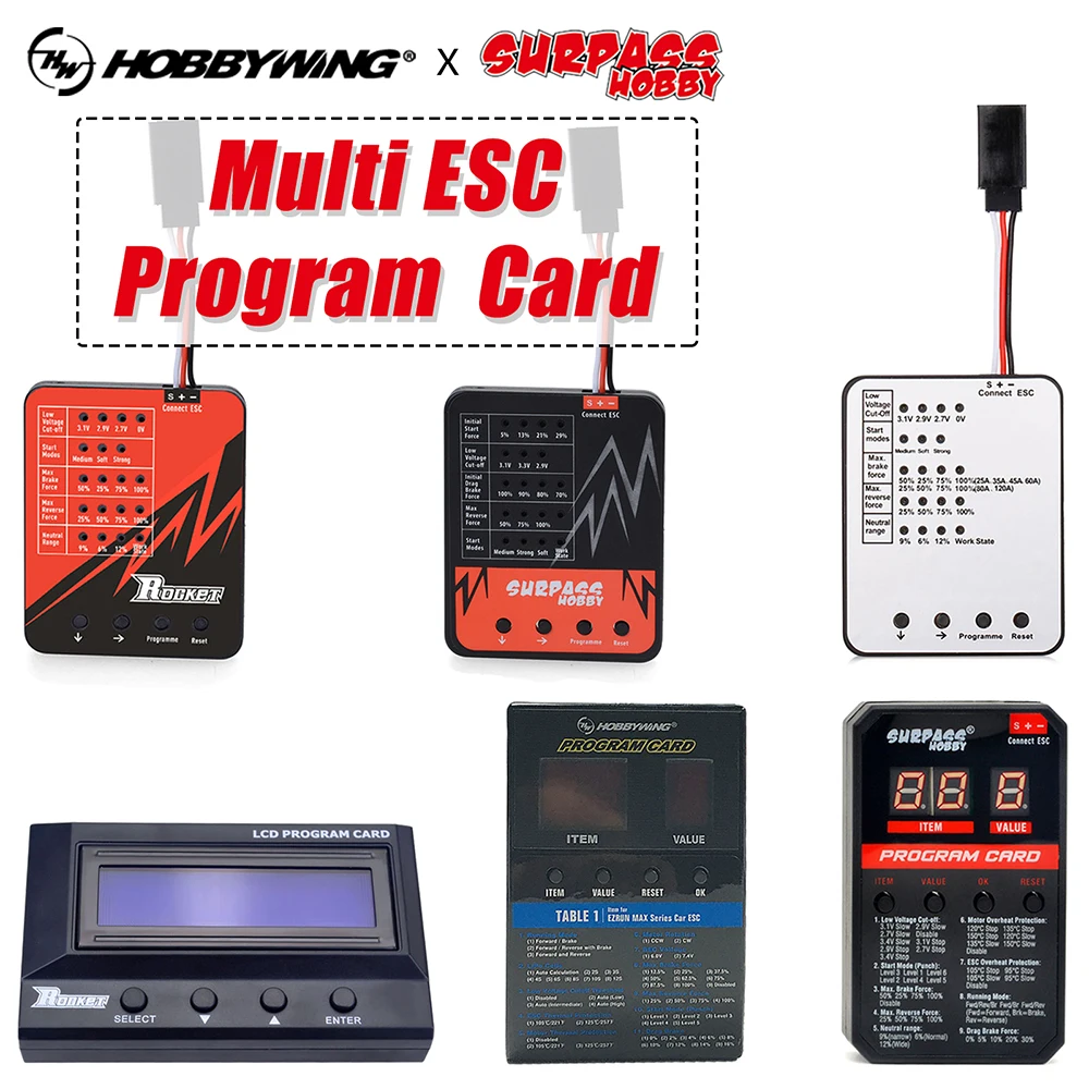 Программирующая карта для радиоуправляемых моделей, с ЖК-дисплеем светодиодный ракет Turbo TS160 V2, 160A, с настройкой регулятора, XeRun, EzRun, Advance 120A, 80A, 60A, 45A