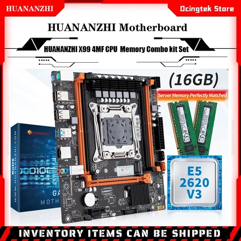 HUANANZHI X99 4MF LGA 2011-3 XEON X99 материнская плата с Intel E5 2620 v3 M.2 NVME с 2*8G DDR4 ECC память комбинированный комплект