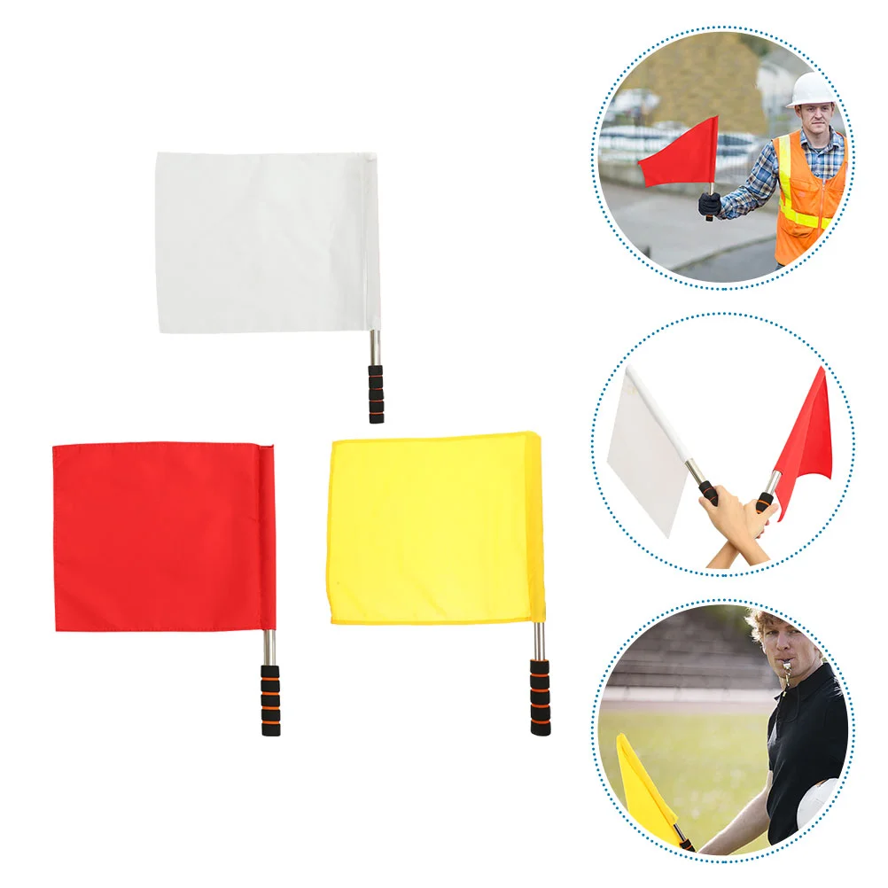 

3pcs Party Football Linesman Flags Hand Waving Flags Warning Signal Flags Waving Flag Conducting Flag for Outdoor