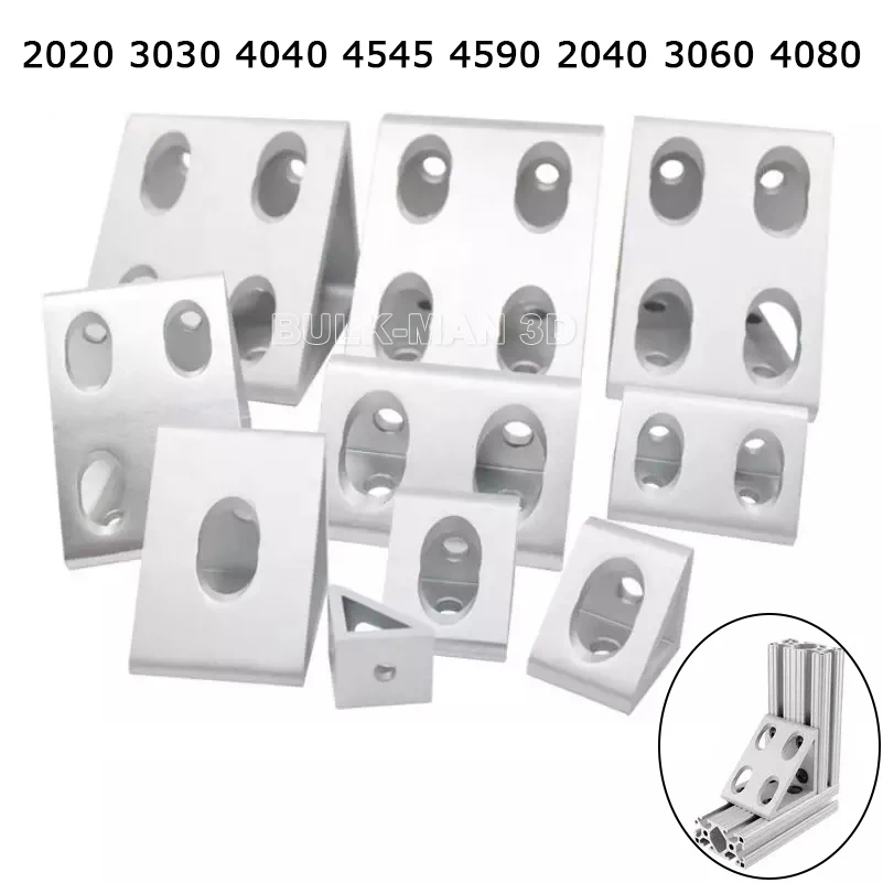 

Silver 2020 3030 4040 4545 4590 2040 3060 4080 Aluminum Profile Right Angle Triangle Block Triangle Connector Bracket