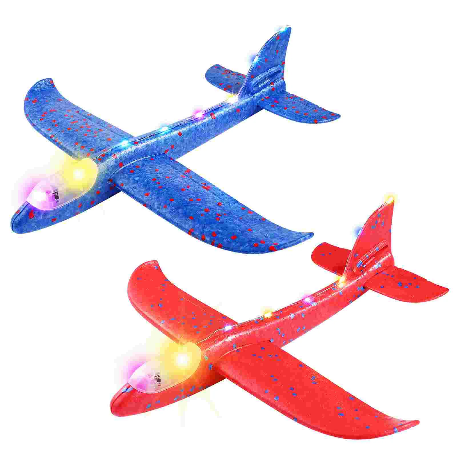 

2pcs LED Light Outdoor 2 Flying Modes Foam Glider Airplanes Toy Airplanes Glider Planes for Toddlers Children Kids