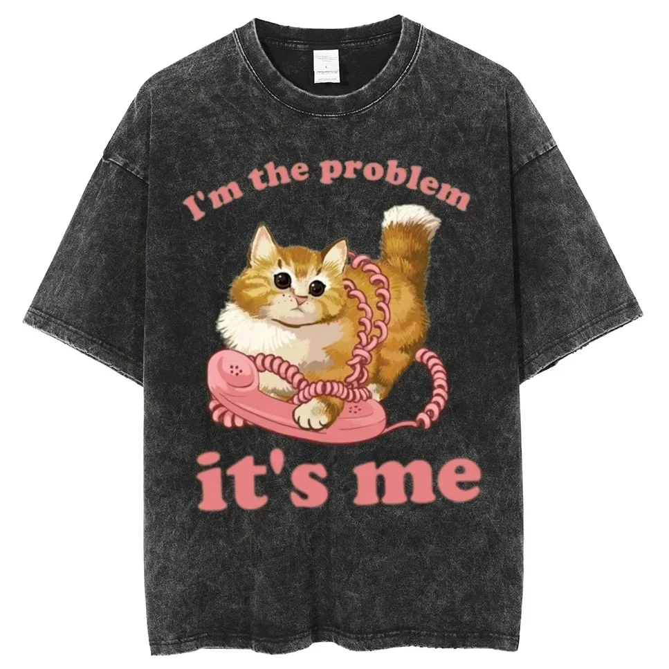 Хлопковая одежда I'm The Problem футболки с аниме Helinox Palastine большие Fugees Cat's мужские