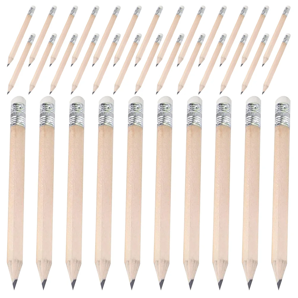 

50 Pcs Short Kids Stationery Drafting Pencils Writing Students Drawing Toddler Log Small Tool