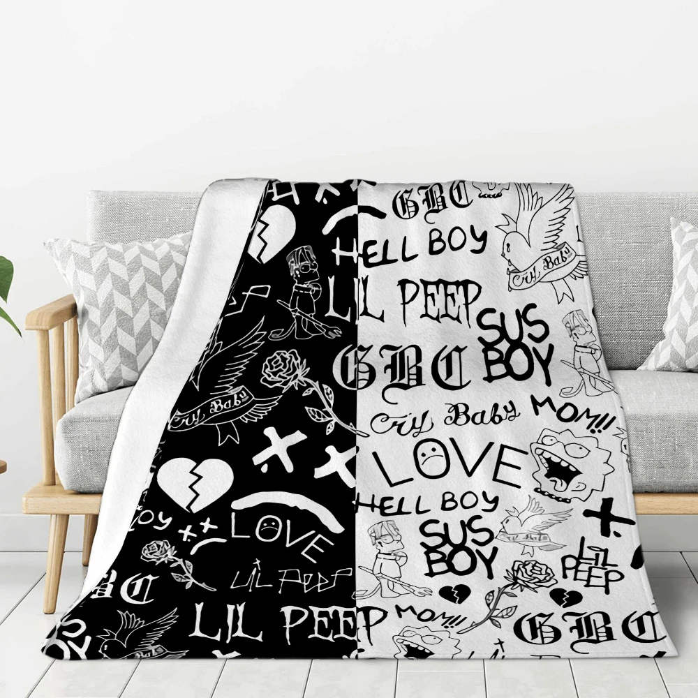 

Подарочное одеяло Lil Peep для фанатов, фланелевое одеяло с рисунком Одеяло для кровати, дивана, стула, всесезонное одеяло для путешествий и кем...