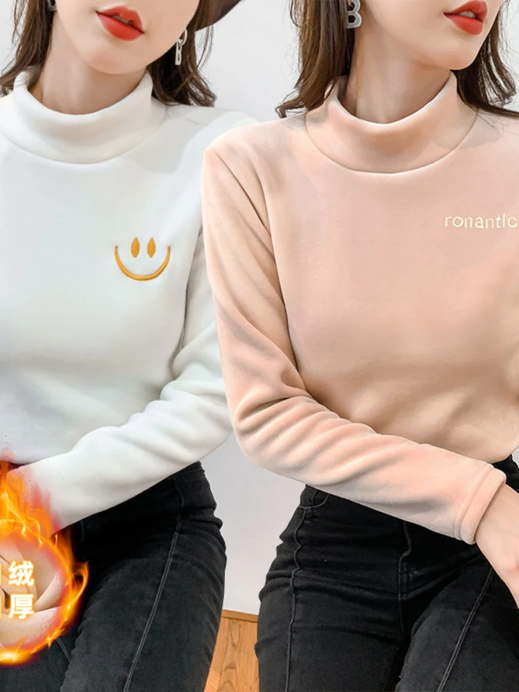 

Autumn and Winter 2022 Women's New Fashion Undercoat Double Sided Plush Thickened Warm Super Blouses Fashion Clothes for Anime
