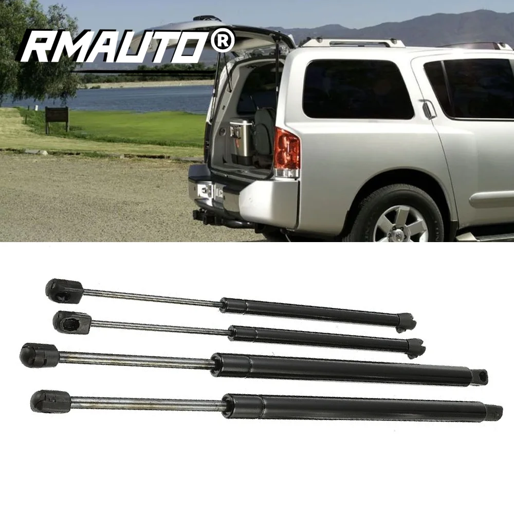 

4Pcs Car Rear Window + Tailgate Gas Struts Support Bar Lift Rod For Nissan Pathfinder R51 2005-2012 Support Car Accessories