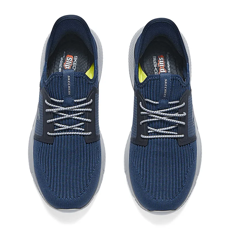 Фото Skechers Flash Shoes Новые мужские повседневные туфли без шнуровки Легкие удобные прогулочные туфли 210609 -NVY №5