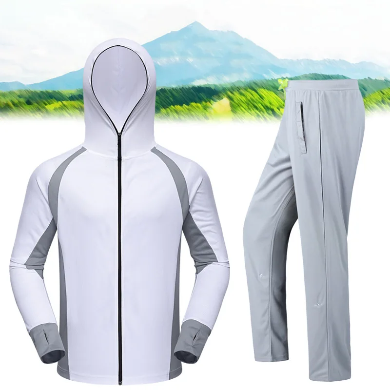New Clothes Fishing Shirt Jacket Ice Silk Quick Dry Sports Clothing Sun Protection Face Neck Anti-uv Breathable Fishing Hooded