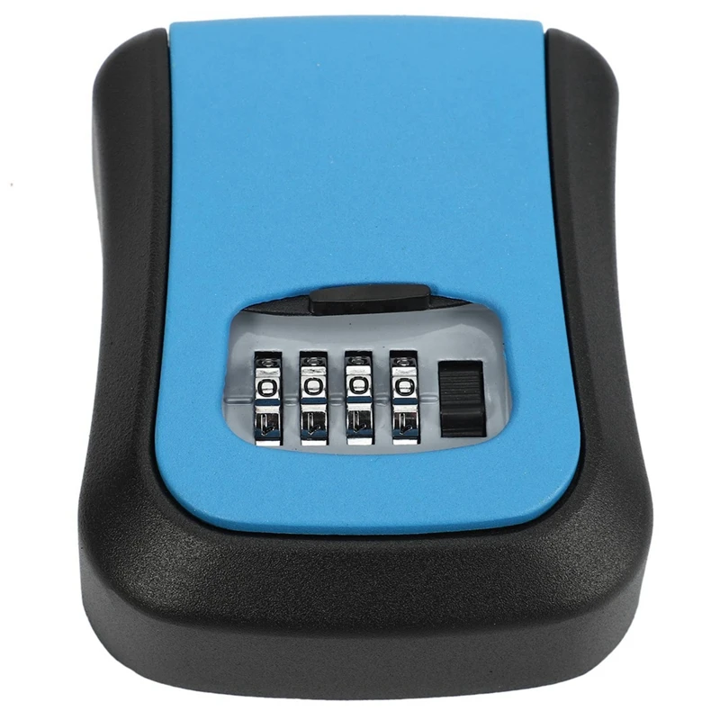 

3X Blue Password Key Lock Box Wall Mounted Zinc Alloy Key Box Weatherproof 4 Digit Combination Key Storage Lock Box