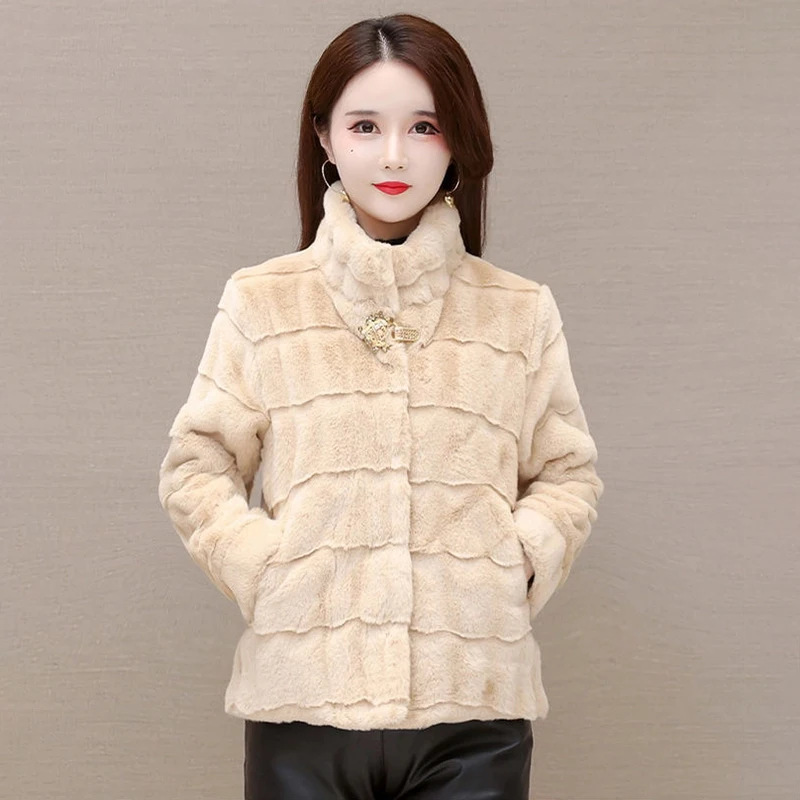 Толстое пальто из меха норки в датском стиле женское короткое западном для