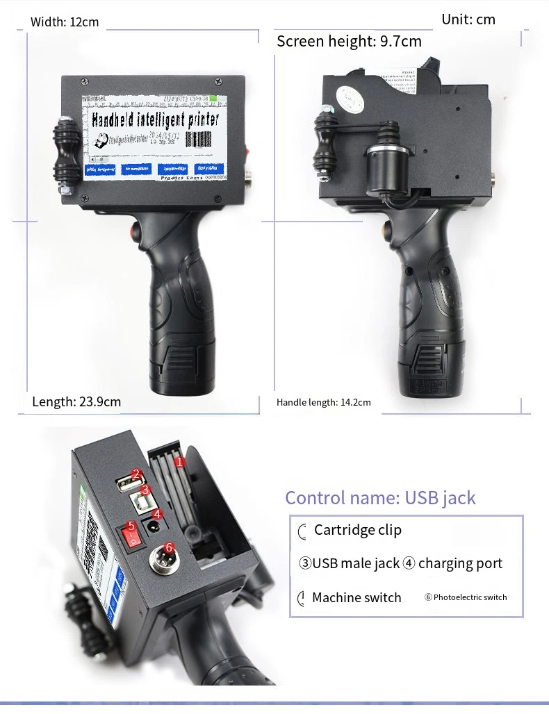 Ручной принтер портативный ручной струйный с 4 3 дюймовым сенсорным экраном для