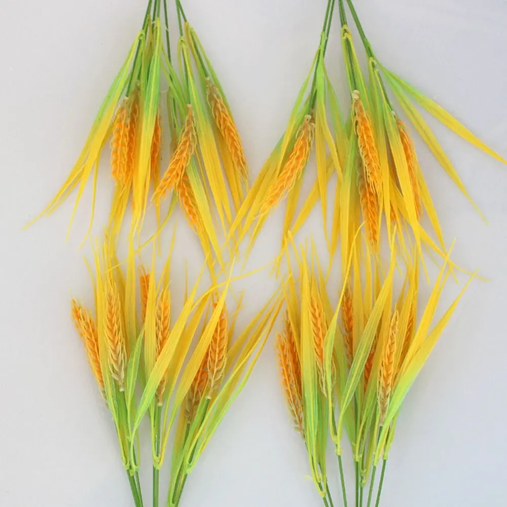 7 вилок искусственные пшеничные уши букет рисовых растений пластиковый желтый