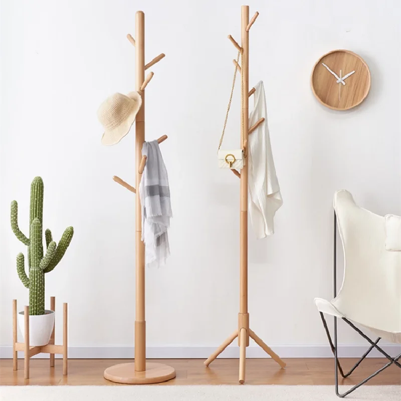 

Pole Bathroom Clothes Rack Garment Designer Wood Store Aesthetic Clothes Hanger Floor Shop Percheros Para Ropa Home Eccessories