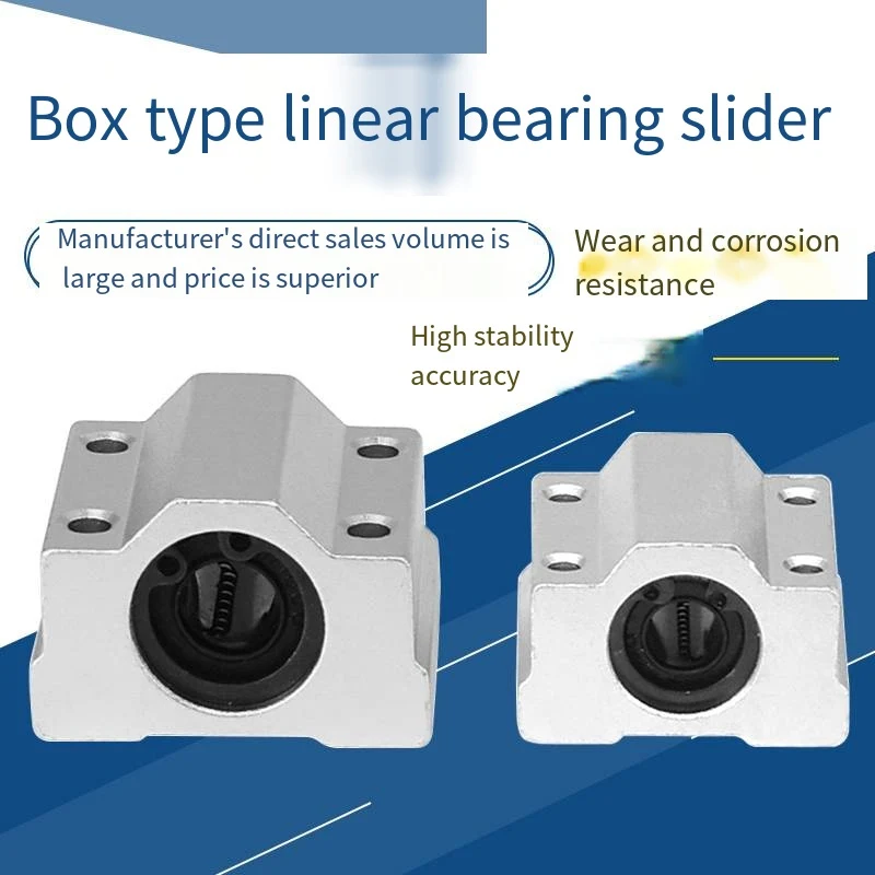 

1 PC For 3D Printers Accessories Linear Bearing Slider Box Type Optical Shaft Guide Rail Bearing Block SC6/8/10/12/13/16/25/30UU