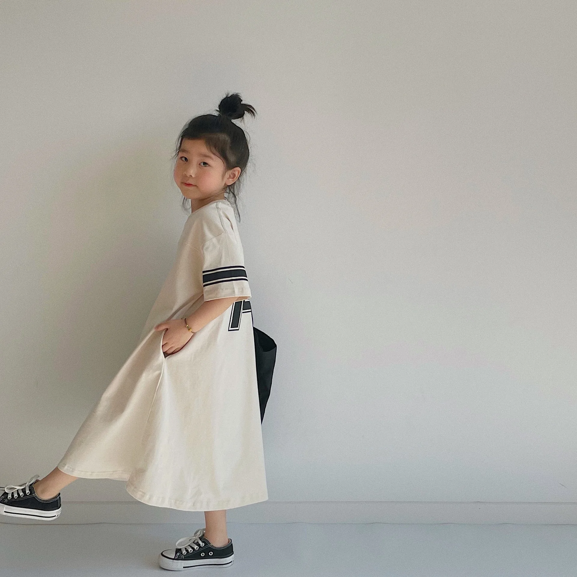

Family Matching Outfit Spring Summer Sweater Dress Mother Daughter Dress Girl Cotton Dress Baby Girl Sport Dress