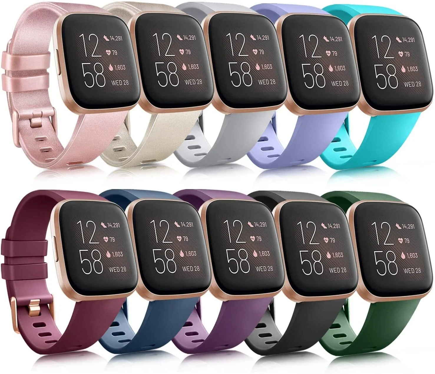10 шт. силиконовые ремешки для Fitbit Versa 2 / Versa/Versa Lite/Versa SE | Электроника