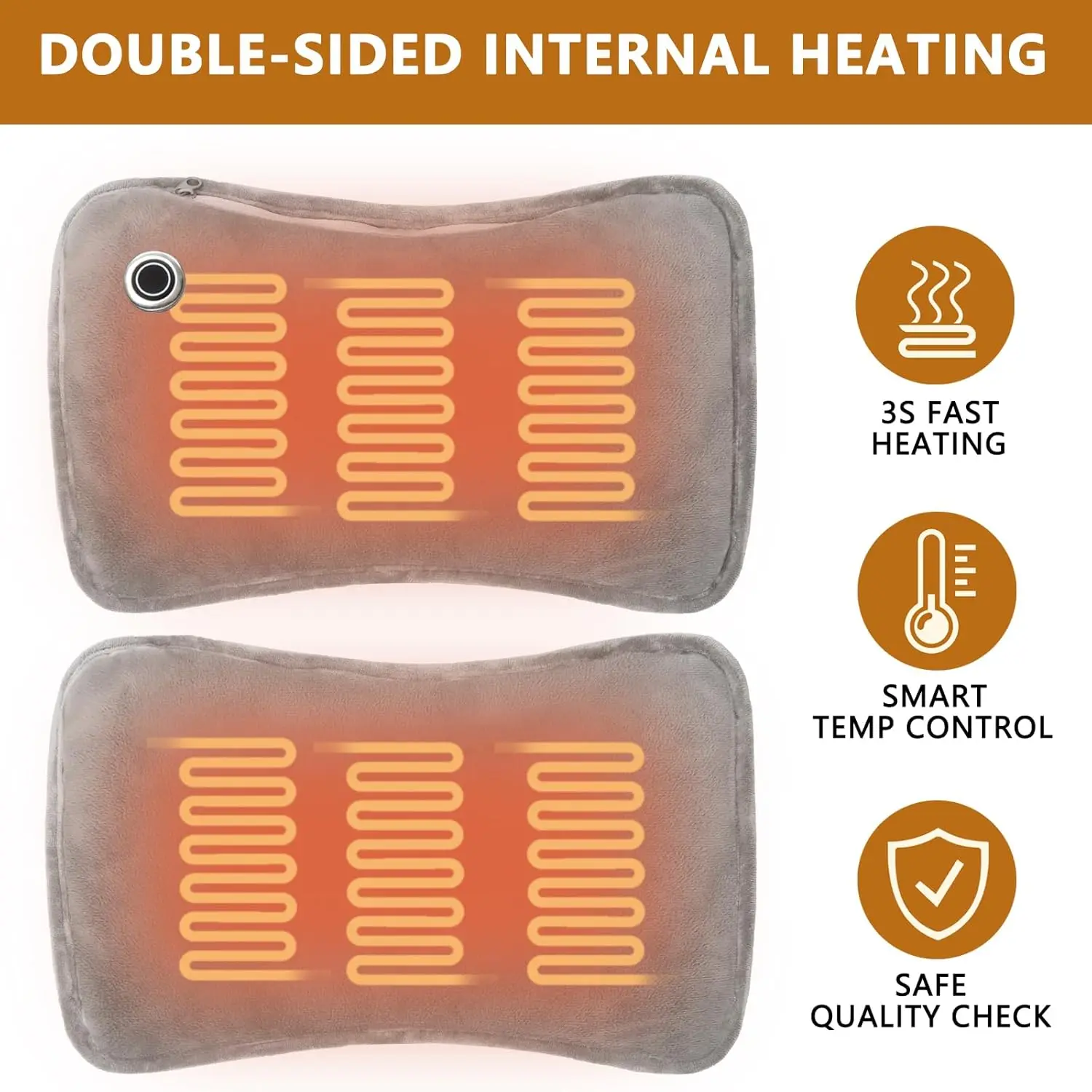 USB-грелка для рук переносной теплый графитовый чехол портативный зимы офиса дома