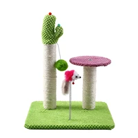 cactus scratching posts durable cat scratcher tower with platform and hangings balls full wrapped natural sisal scratching post